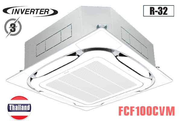 ĐIỀU HÒA CỤC BỘ ÂM TRẦN 3 PHA CASSETTE DAIKIN 2 CHIỀU 34100 BTU/H MODEL: FCF100CVM/RZA100DY1